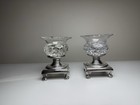Antique French Empire 1819-1838 .95 Silver Mounted Cut Crystal Salt Cellars Pair — photo 2