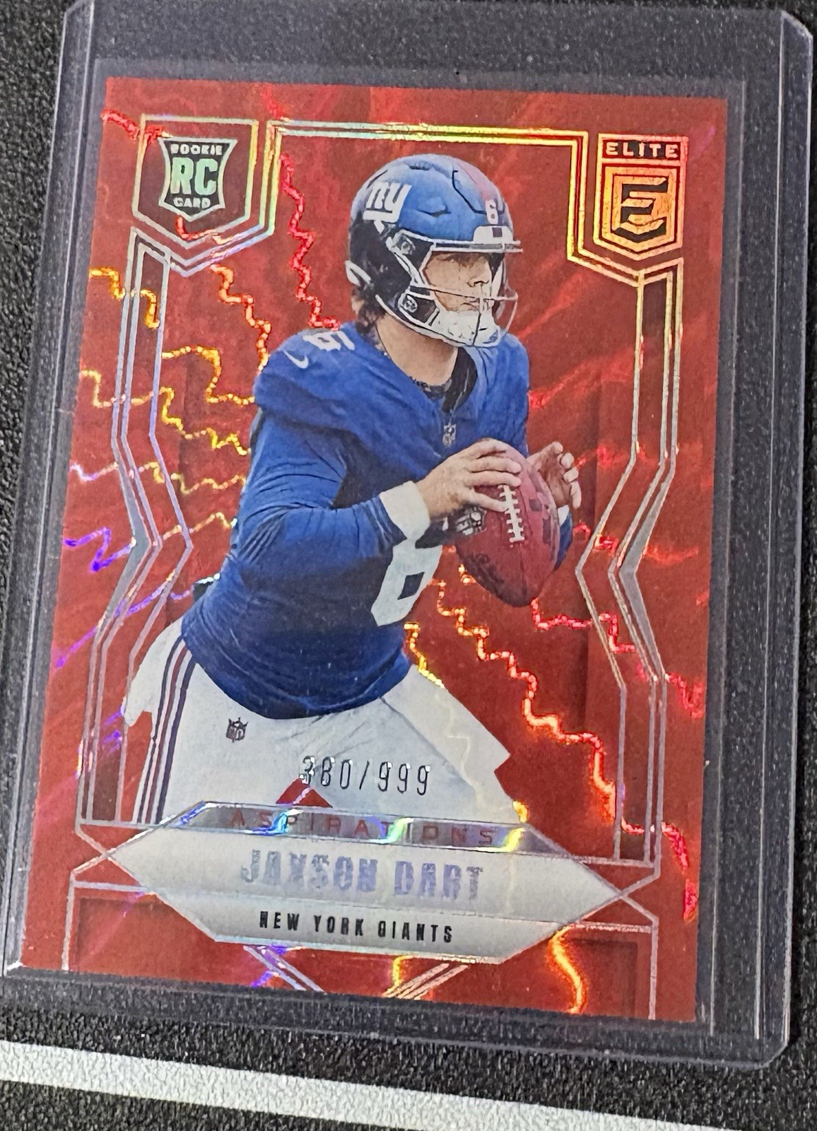 2025 Panini Donruss Elite - Rookies Jaxson Dart Aspirations Shimmer /999 (RC)