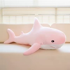 24in 60CM Cute Shark Plush Toy Soft Stuffed Animal Reading Pillow Gift