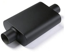 Universal 2.5id Dual Chamber Exhaust Muffler 17 Overall 2.5 Inch Black
