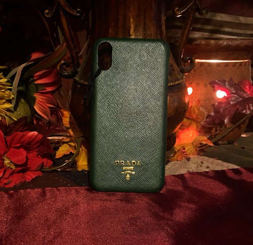 PRADA Hard Saffiano Leather X XS iPhone Case Cover Unisex Authentic