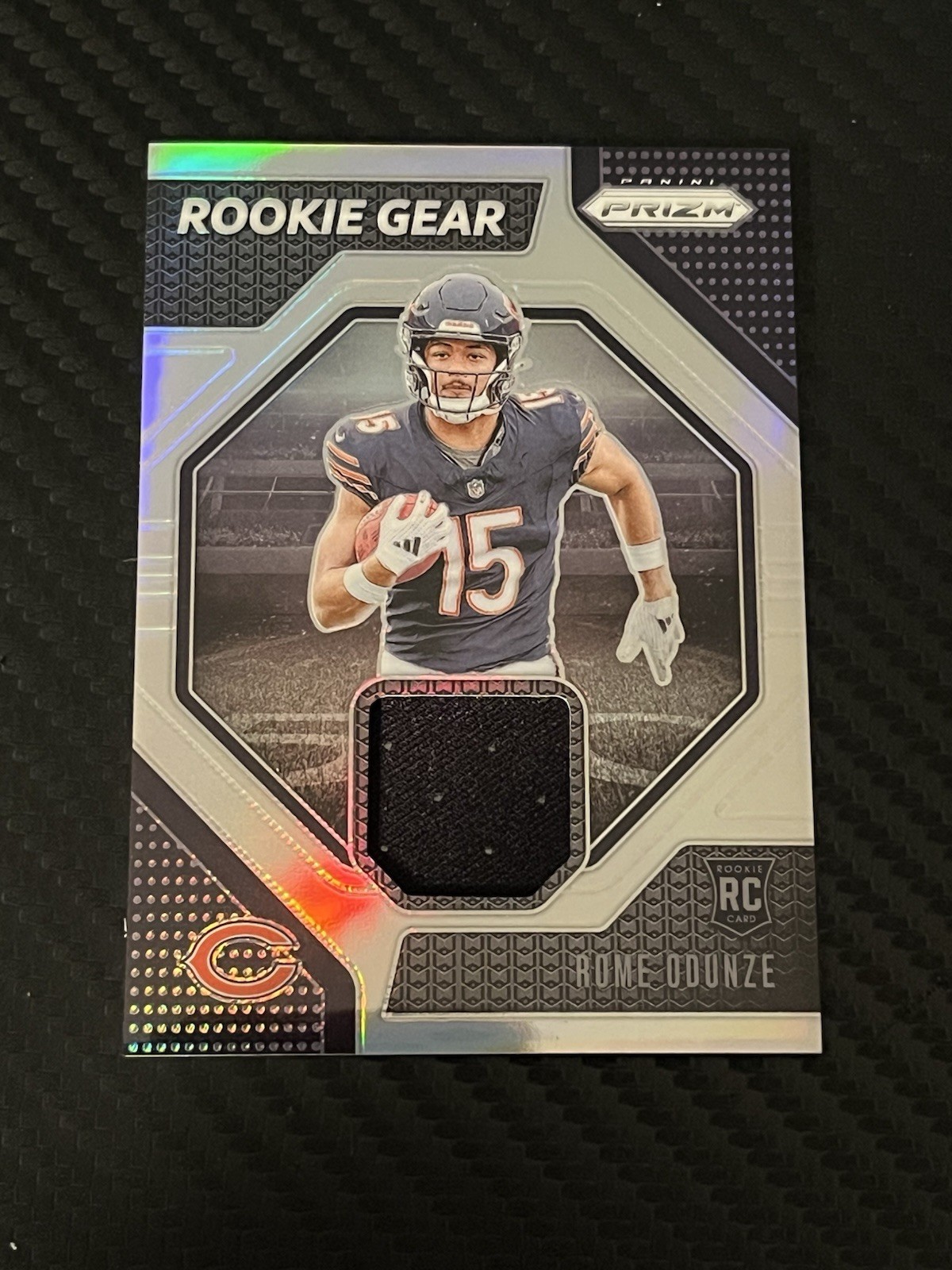 2024 Panini Prizm Rome Odunze Silver Prizm Rookie Gear Patch-#RG-ROE Bears RC