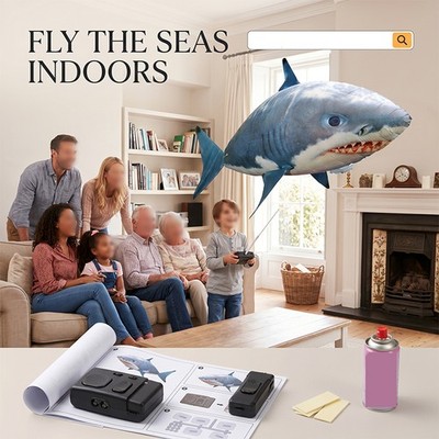 Remote Control Flying Shark Inflated RC Inflatable Balloon Toy Shark Clownfish b