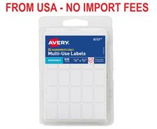 Avery Multi-Use Removable Labels, 1/2" x 3/4", White, Non-Printable, 525 Blank L