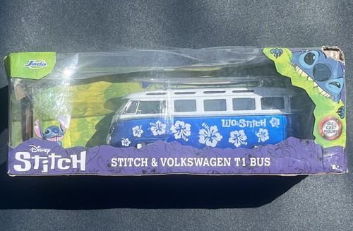 Jada Toys 1:24 Lilo and Stitch - Volkswagen T1 Bus w/ Stitch Figure & surfboard