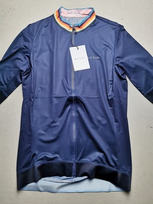 PAUL SMITH Radtrikot Herren Größe L Künstlerstreifen S.Ärmel NEU Taschen Full Zip