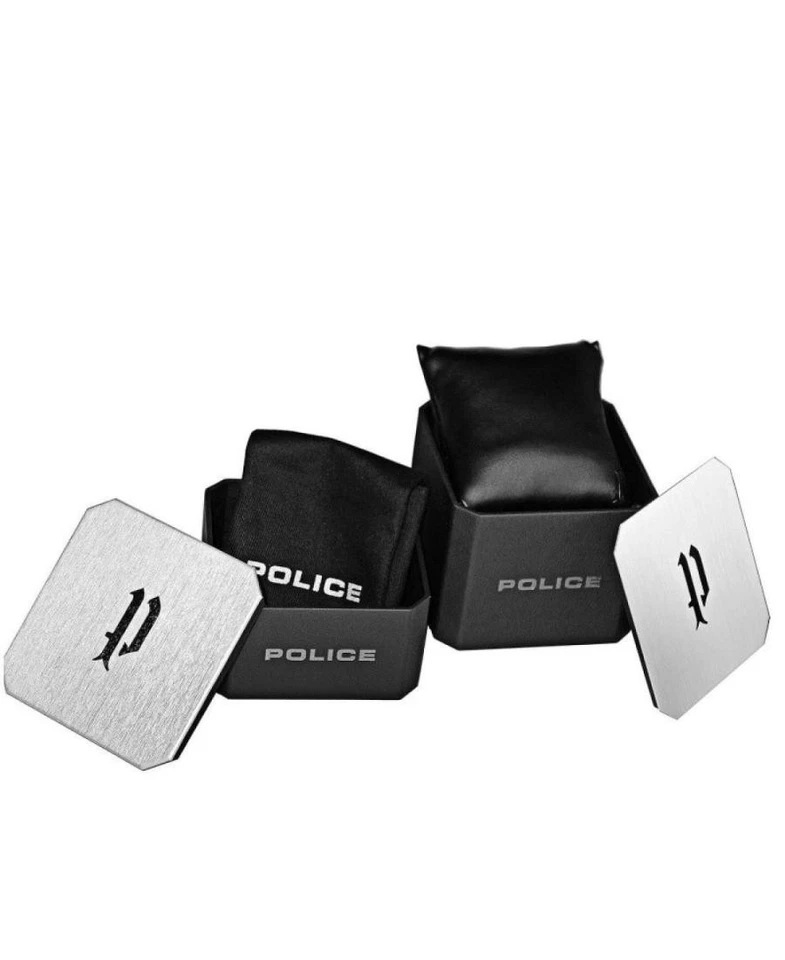 Reloj informal de cuarzo analógico POLICE para hombre vestido clásico esfera negra impermeable rectán Foto 2 de 4