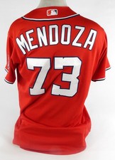 2021 Washington Nationals Drew Mendoza #73 Game Used Red Jersey 46 DP73715