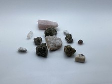 Mixed Crystal Bundle   Rose Quartz, Raw  Tumbled Stones   Sparkly Mineral Lot