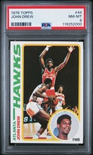 1978-1979 Topps John Drew #44 PSA 8 NM-MT Atlanta Hawks graded basketball card