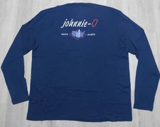 Johnnie-O Men's Large Coastal Way T-Shirt Navy Blue Long Sleeve Graphic Print