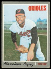1970 TOPPS MARCELINO LOPEZ BALTIMORE ORIOLES #344 VG/EX (LR corner)