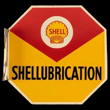 PORCELAIN SHELL ENAMEL SIGN 18X18 INCHES DOUBLE SIDED WITH FLANGE