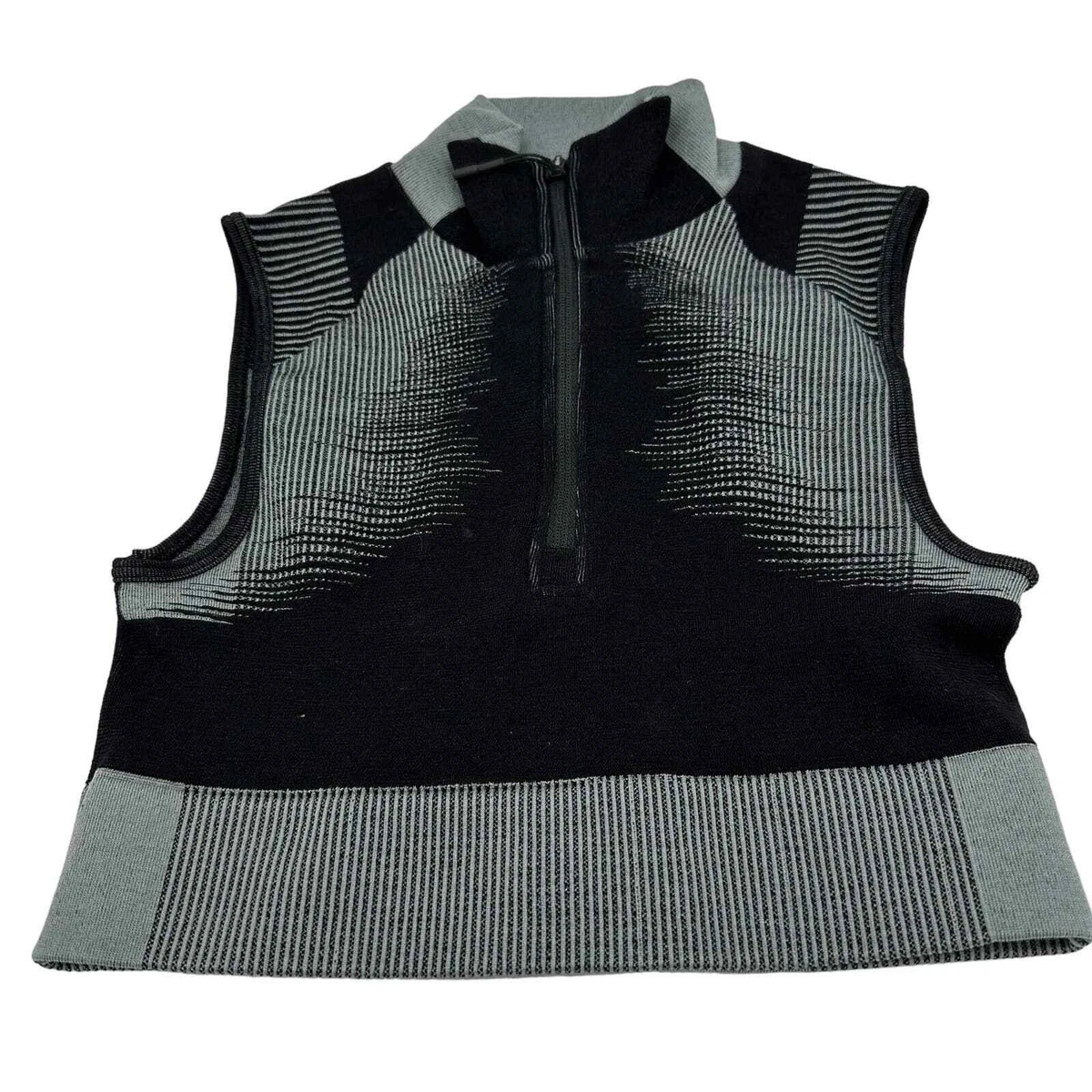 Adidas Y-3 ENGINEERED KNIT CROP TOP Black Gray Size XS New with