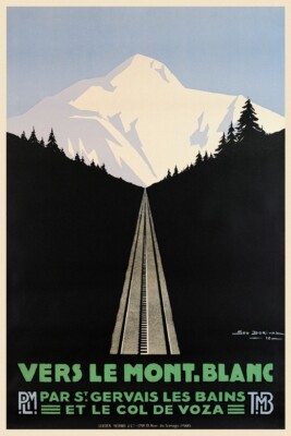 Affiche Le Mont Blanc depuis la Vallee 40x60 Giclée - Alpes