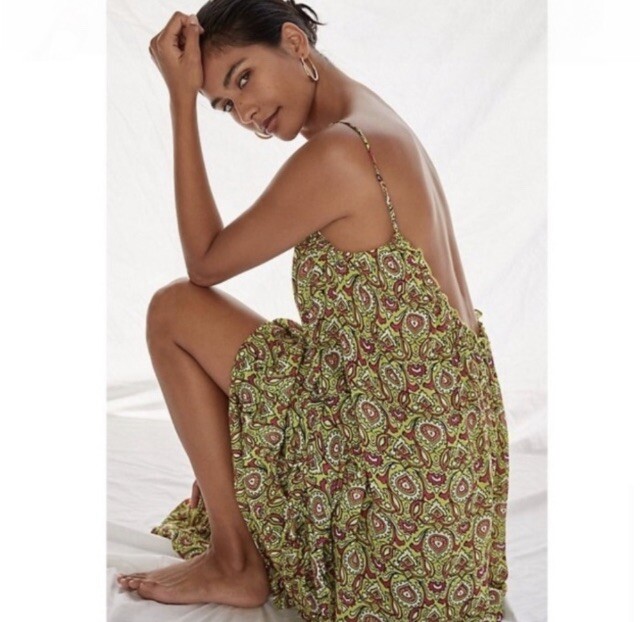 Anthropologie Flounced Maxi Dress Small