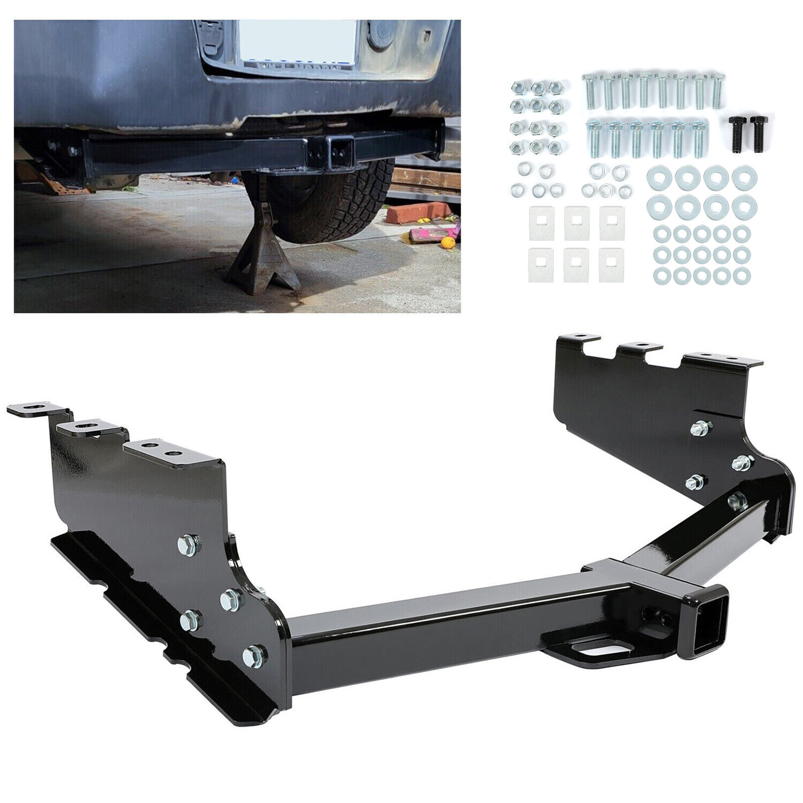 Class 3 Trailer Hitch Tow Kit For Chevy Silverado & GMC Sierra 1500 (2014-2018) - 2" Receiver, 5000 Lbs GTW
