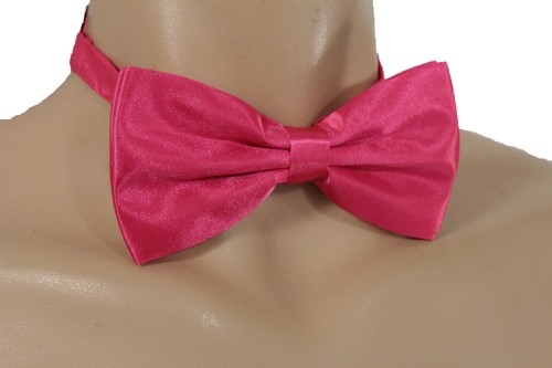 Men Women Fashion Neck Bow Tie Fabric Tuxedo Costume White Silver Black Pink Red - Picture 60 of 63