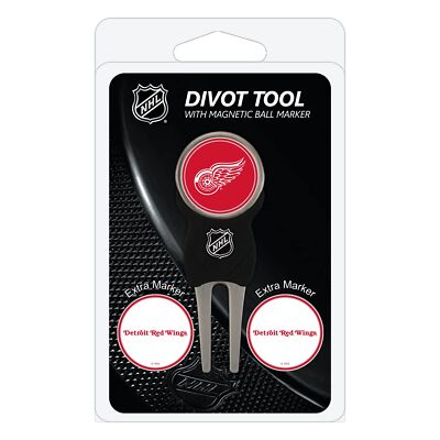 Team Golf NHL Detroit Red Wings Divot Tool with 3 Golf Ball Markers Pack