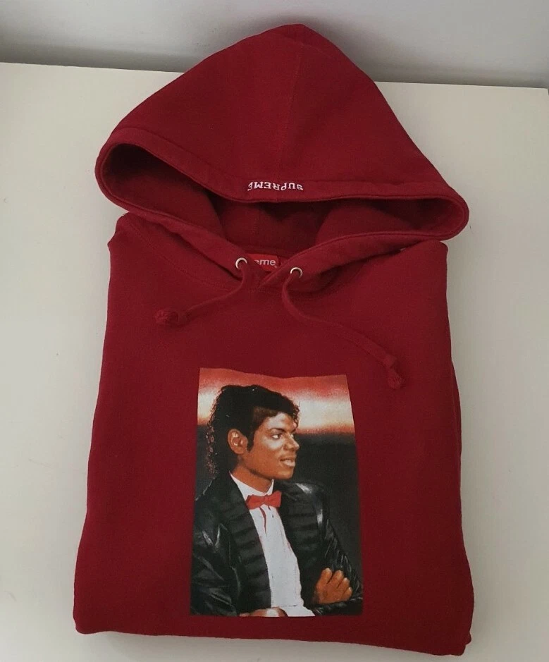 SS17 Supreme Michael Jackson hooded sweatshirt cardinal M medium hoodie red MJ