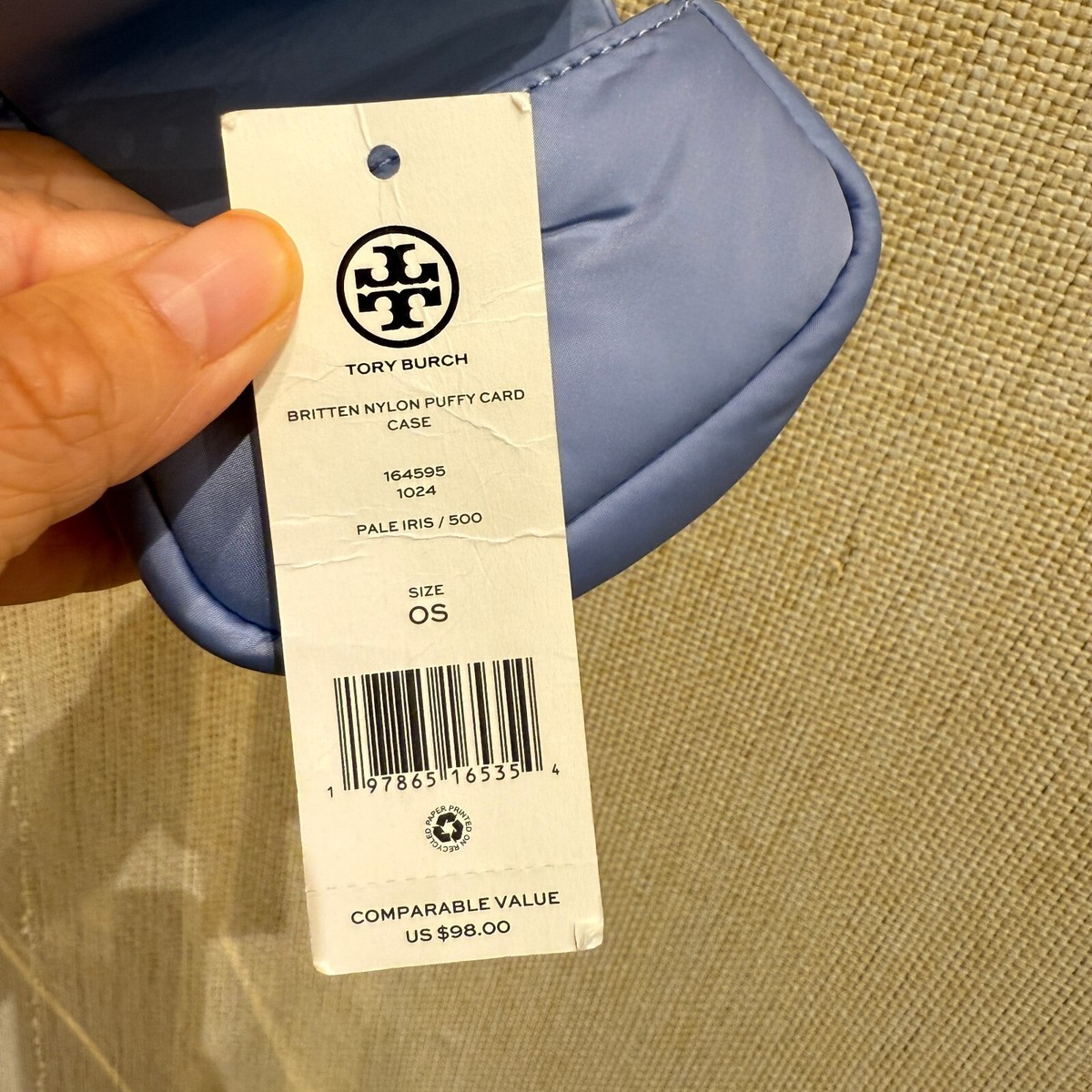 へへへ Tory Burch Britten Nylon Puffy Card Case Coin Wallet Pouch 164595