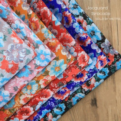 Blumen Damast Stoff Jacquard Brokat Kimono Schneiderei Materialien Meterware
