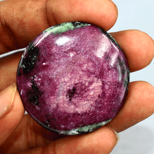 144 Cts Natural Flashy Ruby Zoisite AAA Grade 42MM Round Cabochon Loose Gemstone - Picture 2 of 14