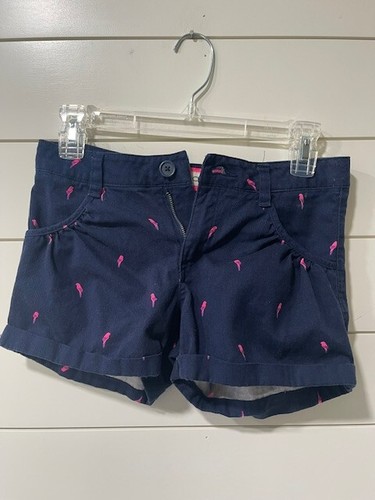 Girls Cherokee Dark Blue/pink bird Jean Shorts Size Large 10 - 12 - Picture 2 of 3