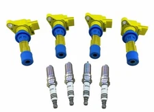 4 Pack Ignition Coils & Spark Plugs for MazdaSpeed 3 6 CX-7 Turbo 2.3L MX-5 2.0L
