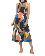 NWT New Tahari ASL Abstract Printed dress size 8 Geometric colorful