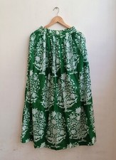 Indian 100 Cotton Green Large Floral Skirt Women's Clothing Partywear Skirt US