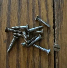 Antique Wood Screws Flat Head Slotted # 4 X 5/8” Steel Rusty NOS American Made