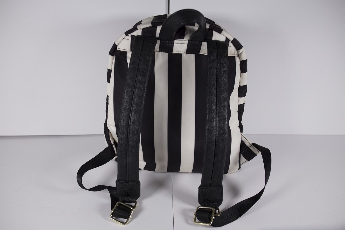 Betsey Johnson Black and White Striped Backpack with Red Accent Betsey Johnson Luv Betsey Betsey Johnson Striped Mini  main image 2