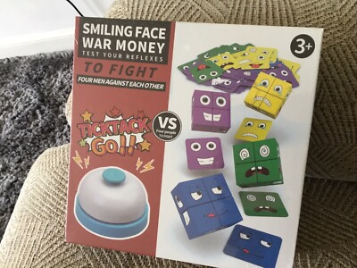 Lächelndes Gesicht Kriegsgeld Gesicht wechselnder Würfel Spiel Tick Tack Go Alter 3+ versiegelt