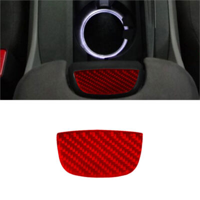 Red Carbon Fiber Armrest Compartment Handle Cover Trim For 2008-12 Honda Accord