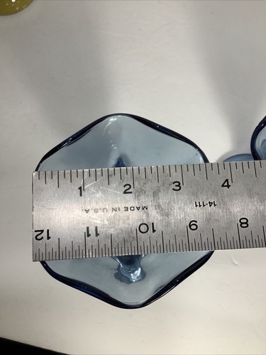 Set of 2~ Libbey Glass 6” Ice Cream Sundae Dishes~Light Blue - Picture 7 of 12