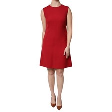 DOLCE & GABBANA Dress Red Wool Sleeveless Knee Length A-line IT44/US10/L 1880usd