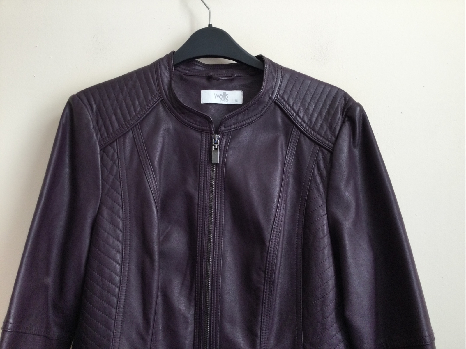 Wallis purple faux leather biker jacket 