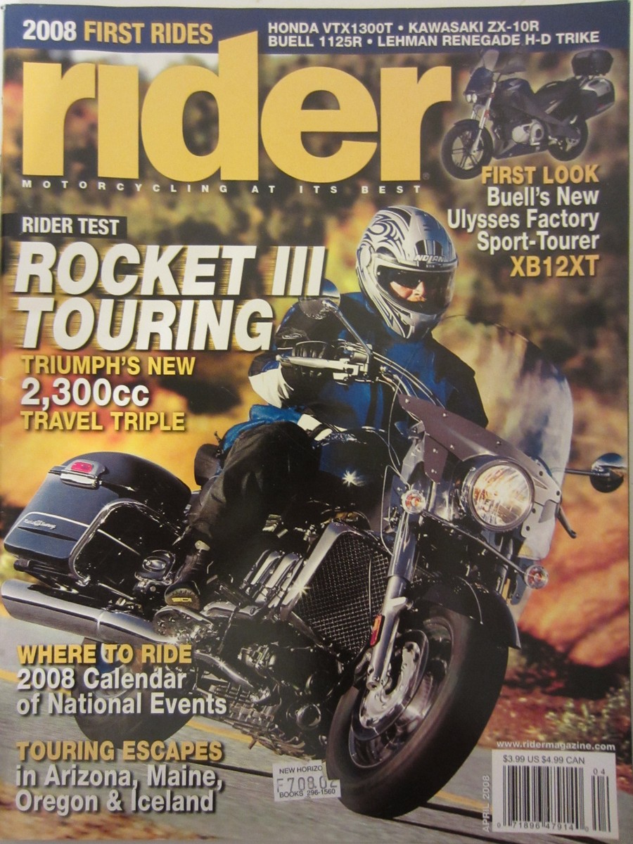 画像の2つ Rider Magazine April 2008 Rocket III Touring Triumph's New 2300cc