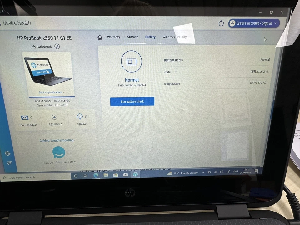 HP Laptop 2 in 1 ProBook Touch Screen x360 4GB RAM 128GB SSD 11.6" Win 10 Pro - Image 4 of 4