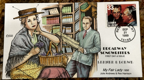 #3345-50 Broadway Songwriters Collins Hand-painted Complete set of 6 FDC - Picture 5 of 7