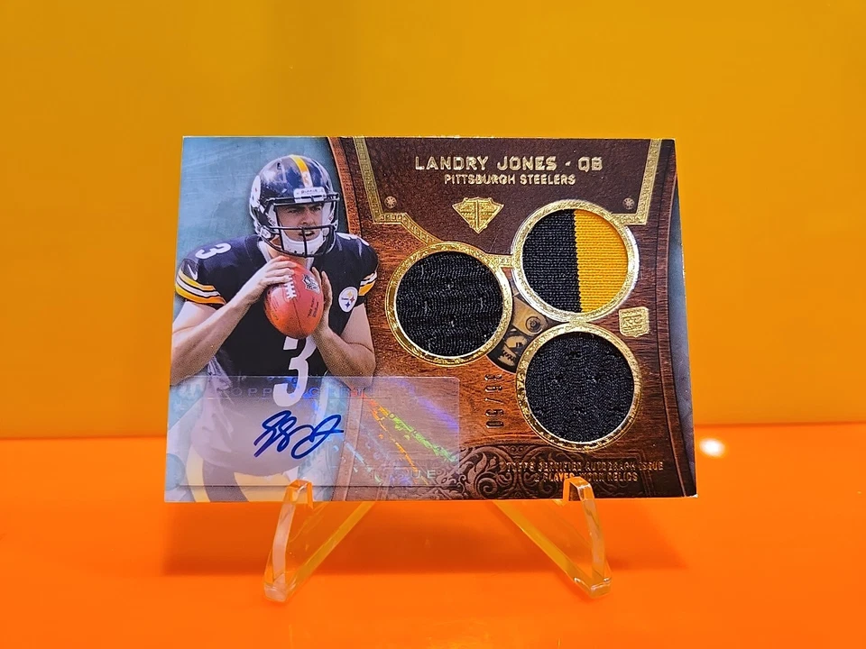 2013 Topps Triple Threads Relics Emerald /50 Landry Jones #120 Rookie Auto RC - Image 4 of 4