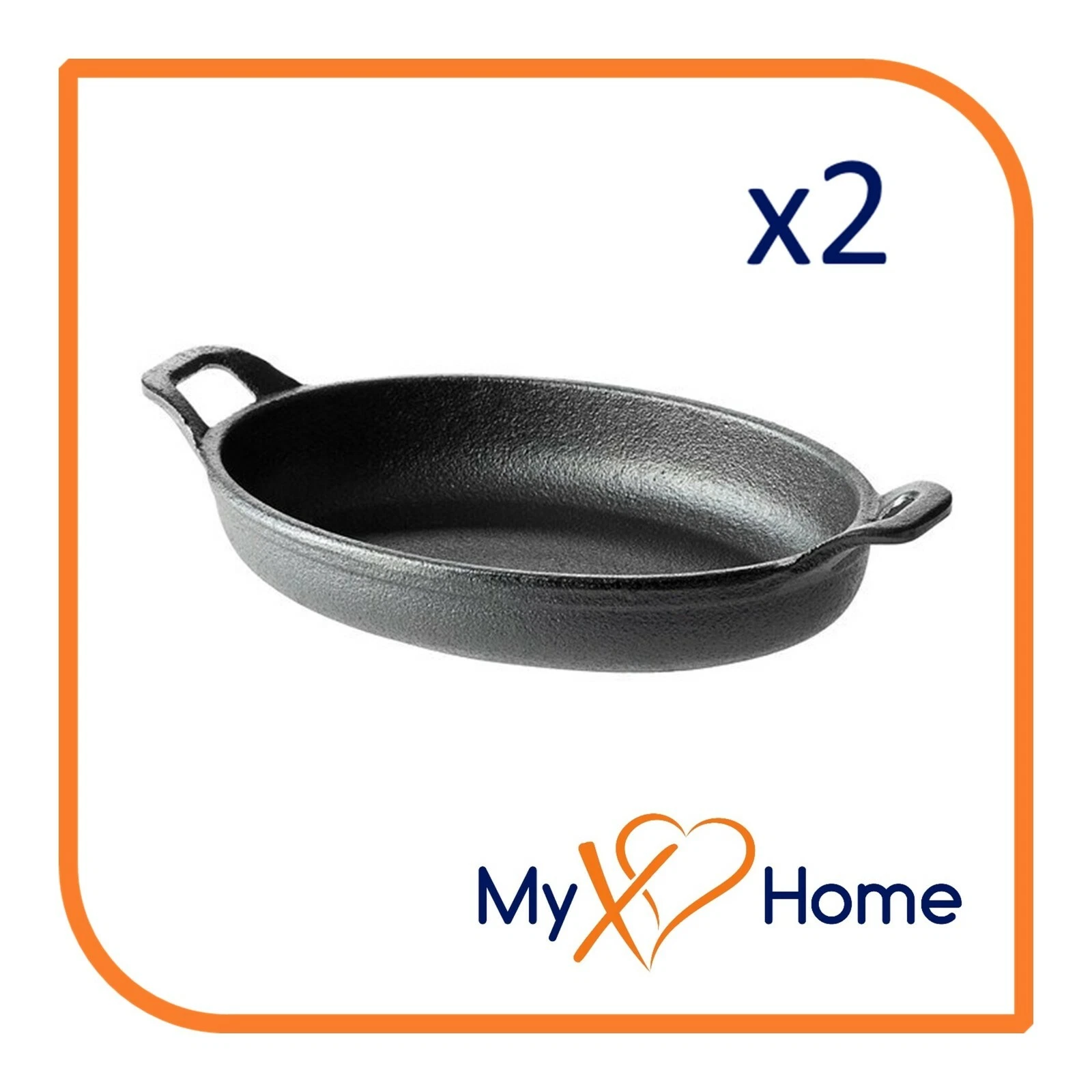 6-3/4" x 4-1/2" Oval Cast Iron Frying Pan / Skillet with Handles (2 Skillets)
Opens in a new window