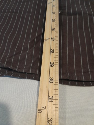 Machine Brand Shirt Mens L Brown Stripe Snap up Scroll Western Cowboy Y2K Vtg - Picture 7 of 8