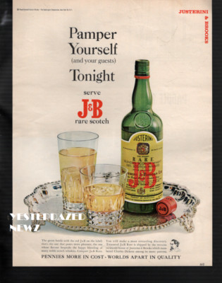 1967 Print ad for J&B Blended Scotch Whiskey ''Pamper Yourself''