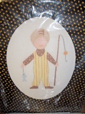 NEW Vintage Paragon Needle Craft Needlepoint Calico Kit LITTLE BOY FISHING 5033