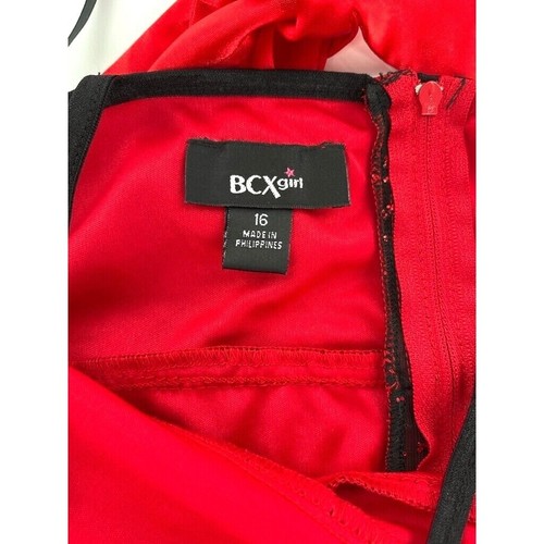BCX Girl Dress Black/Red Sleeveless Size 16 Holiday Party Embellished New - Picture 9 of 10