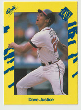 1991 Classic Baseball Yellow #T97 David Justice - Atlanta Braves