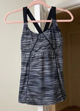 TYR Athletic Top Black Space Dye Gym Running Fitness Shelf Bra Women's Small