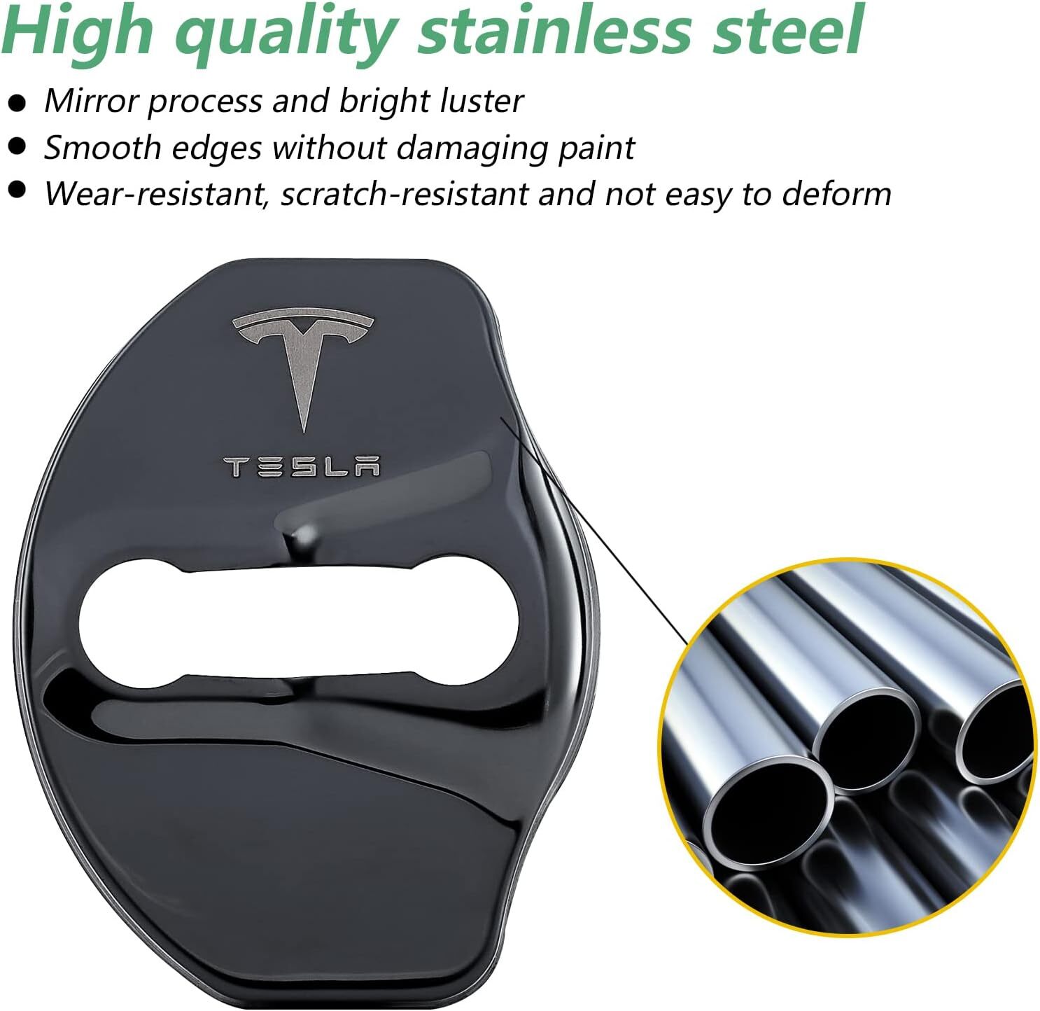 4PCS Tesla Door Lock Cover for Model 3 Y Car Door Guard Lock Tesla